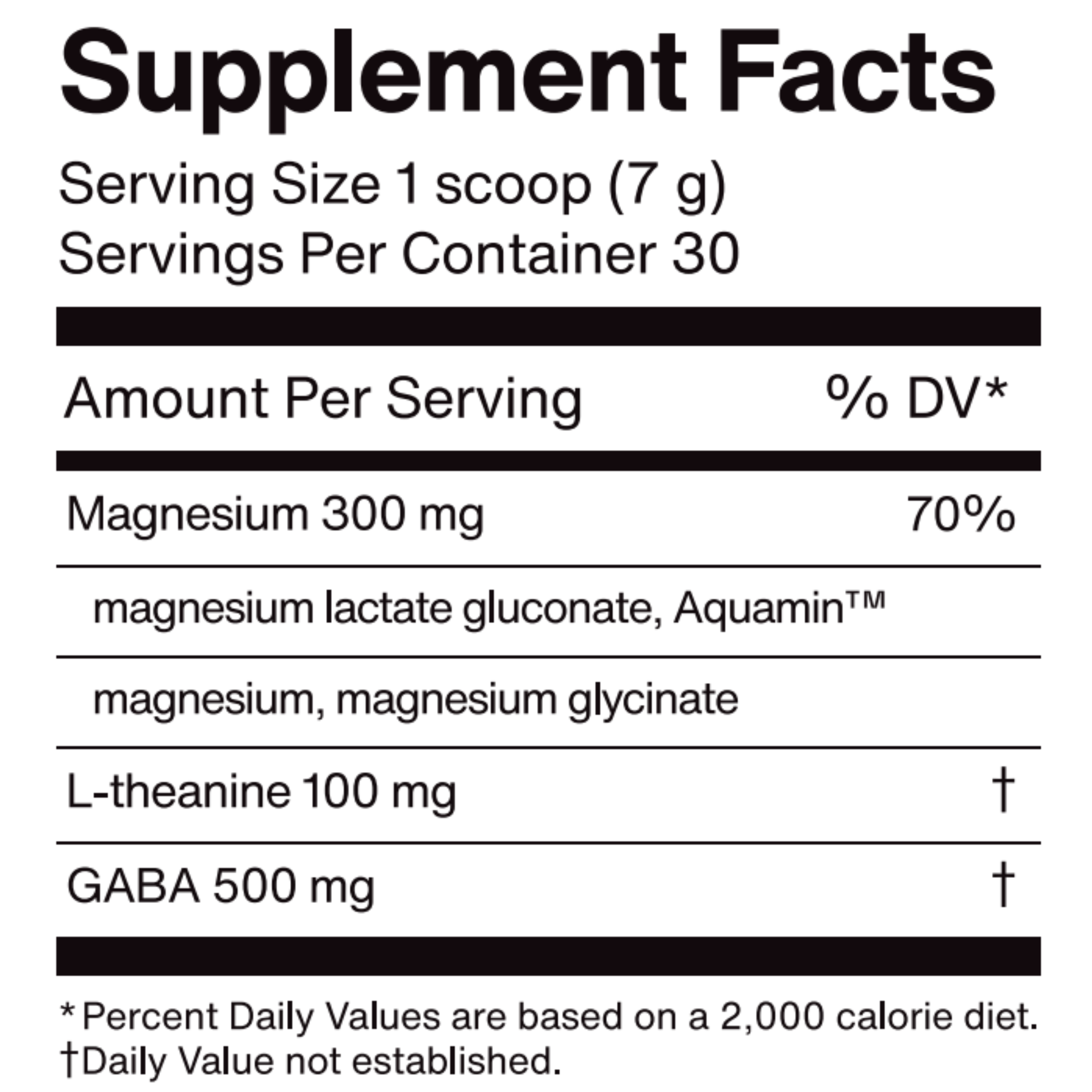 Foria Mellö Magnesium Supplement facts label with various ingredients and their amounts per serving. magnesium