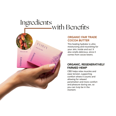 Intimacy Melts with CBD ingredients, 50mg of organic broad-spectrum CBD & cocoa butter