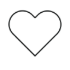 Simple black heart shape on a white background